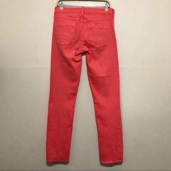 J.Crew Stretch Matchstick bright pink/orange coral jeans Size:27 - Picture 2 of 8